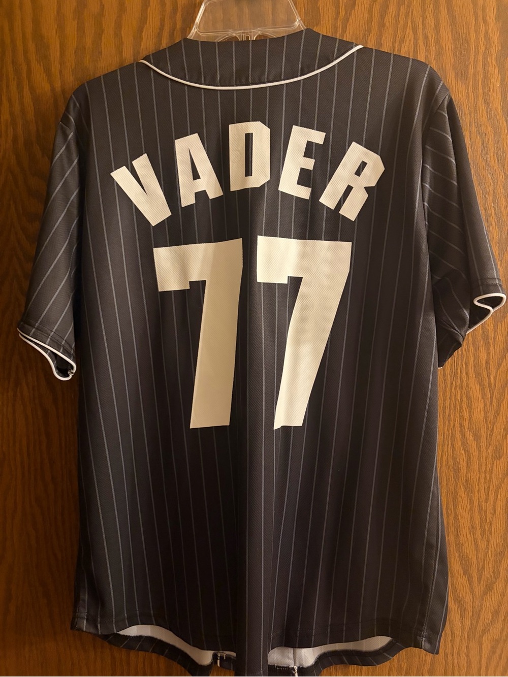 Star Wars Dark Side Black Pinstripe Baseball Jersey - Picture 2 of 3